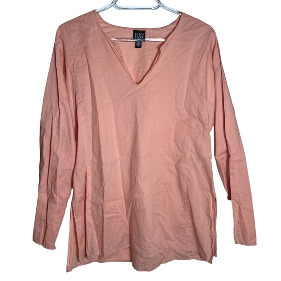 Eileen Fisher Tops - Eileen Fisher Cotton V-Neck Long Sleeve Tunic, Small